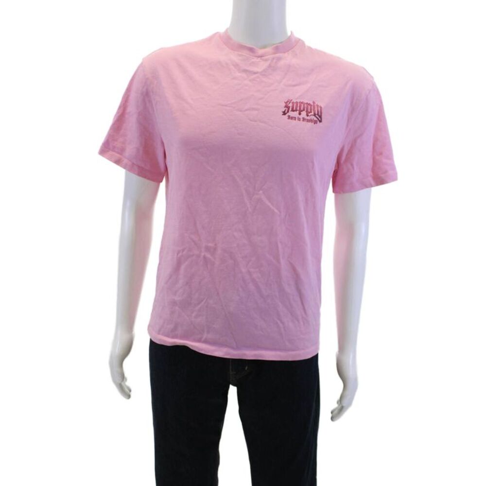 Supply & Demand Mens Pink Graphic Snake Crew Neck Cotton T-Shirt Size S
